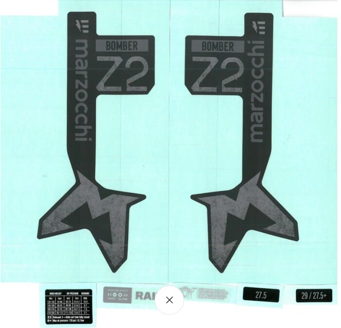marzocchi 803-01-983 nalepke z2 e-opt mat crna