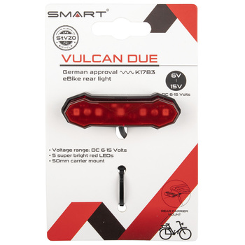 smart luc zadnja vulcan due e-bike rdeca20lum 6-15v
